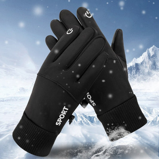 Black Winter Warm Full Fingers Waterproof Cycling Outdoor Sports