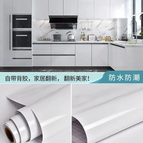 6M Vinyl Oil Proof Marble Wallpaper for Kitchen Countertop Cabinet