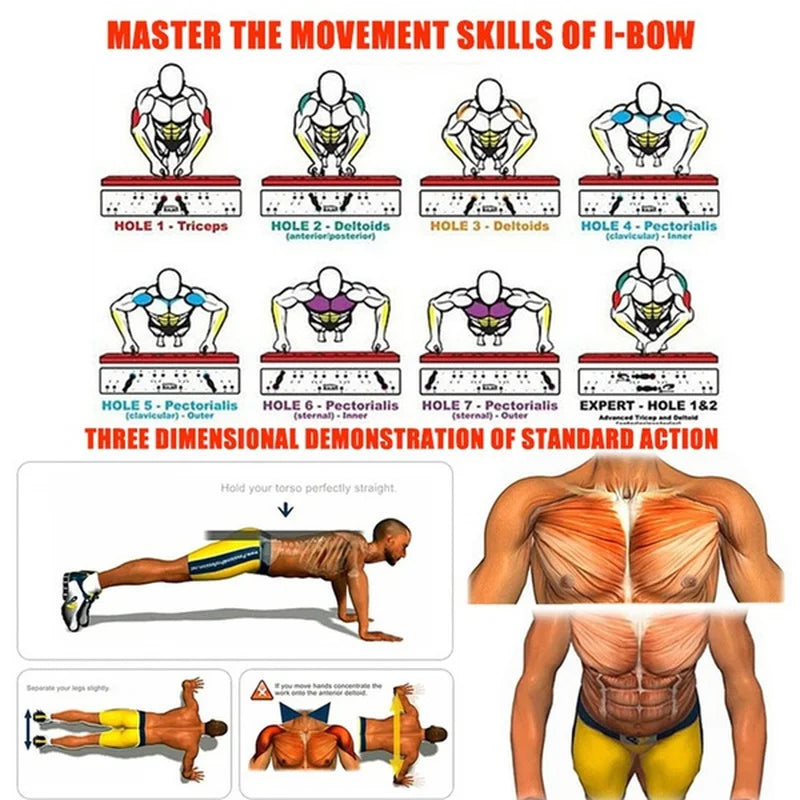 Portable & Foldable Push Up Board For Multiple Muscle Groups