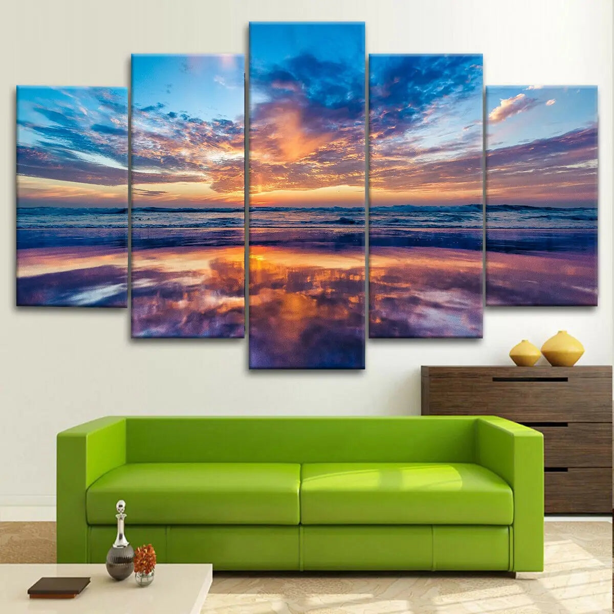 Wall Art: 5 Pieces Sunset Canvas