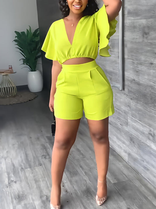 Two Piece Short Sleeve/Shorts Elegant Summer Outfit