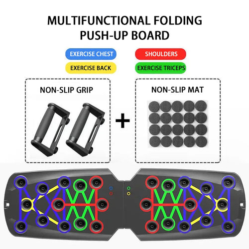 Portable & Foldable Push Up Board For Multiple Muscle Groups