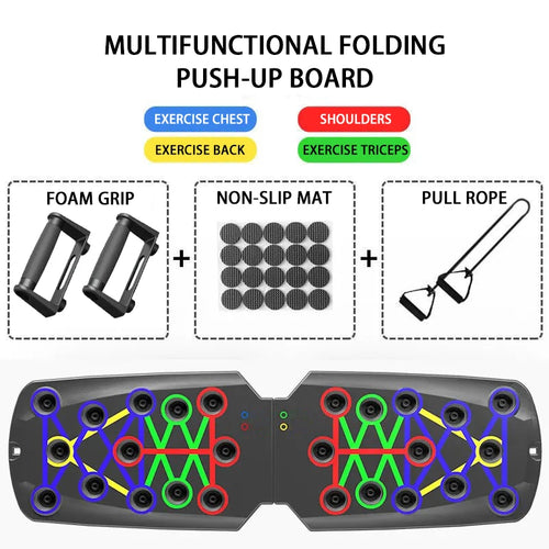 Portable & Foldable Push Up Board For Multiple Muscle Groups