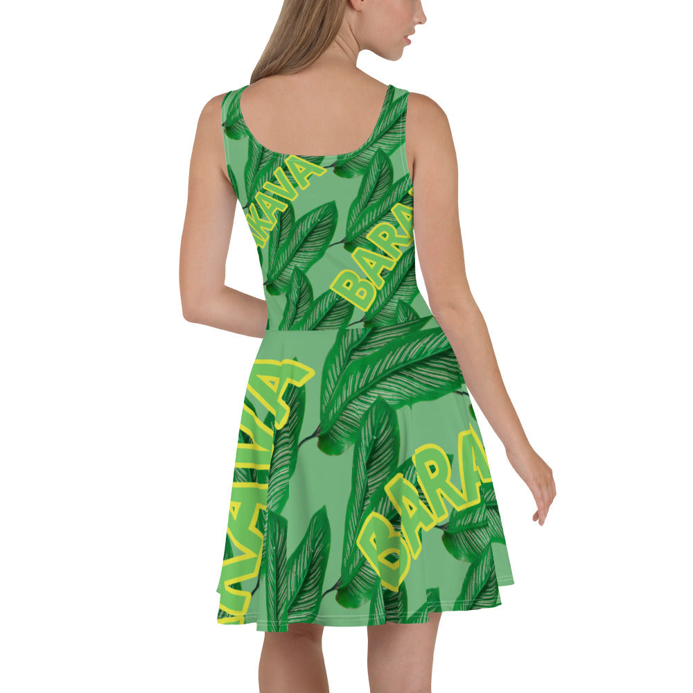 BARAKAVA 'Green Forest' Skater Dress