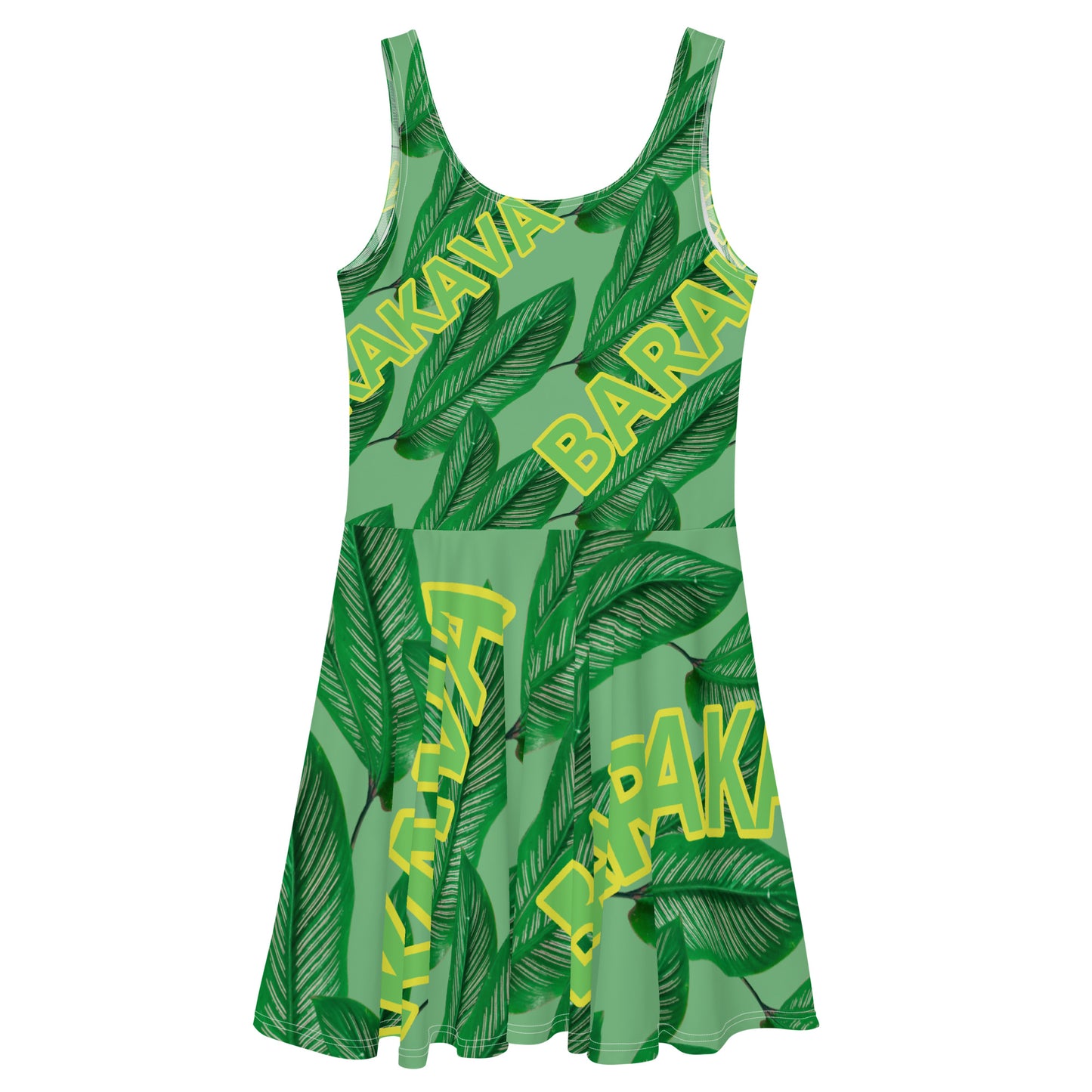 BARAKAVA 'Green Forest' Skater Dress