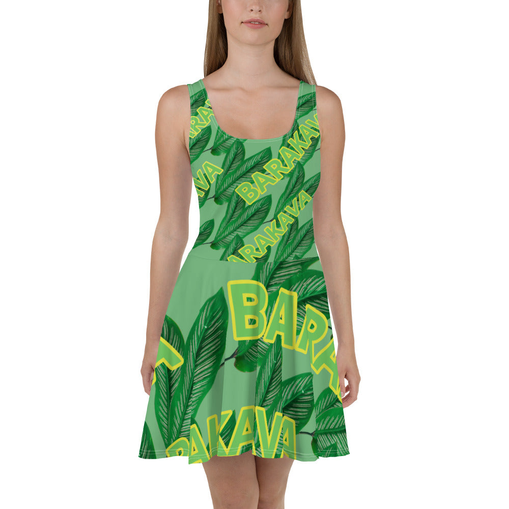 BARAKAVA 'Green Forest' Skater Dress