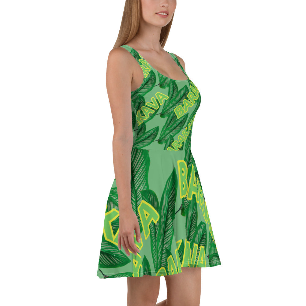 BARAKAVA 'Green Forest' Skater Dress