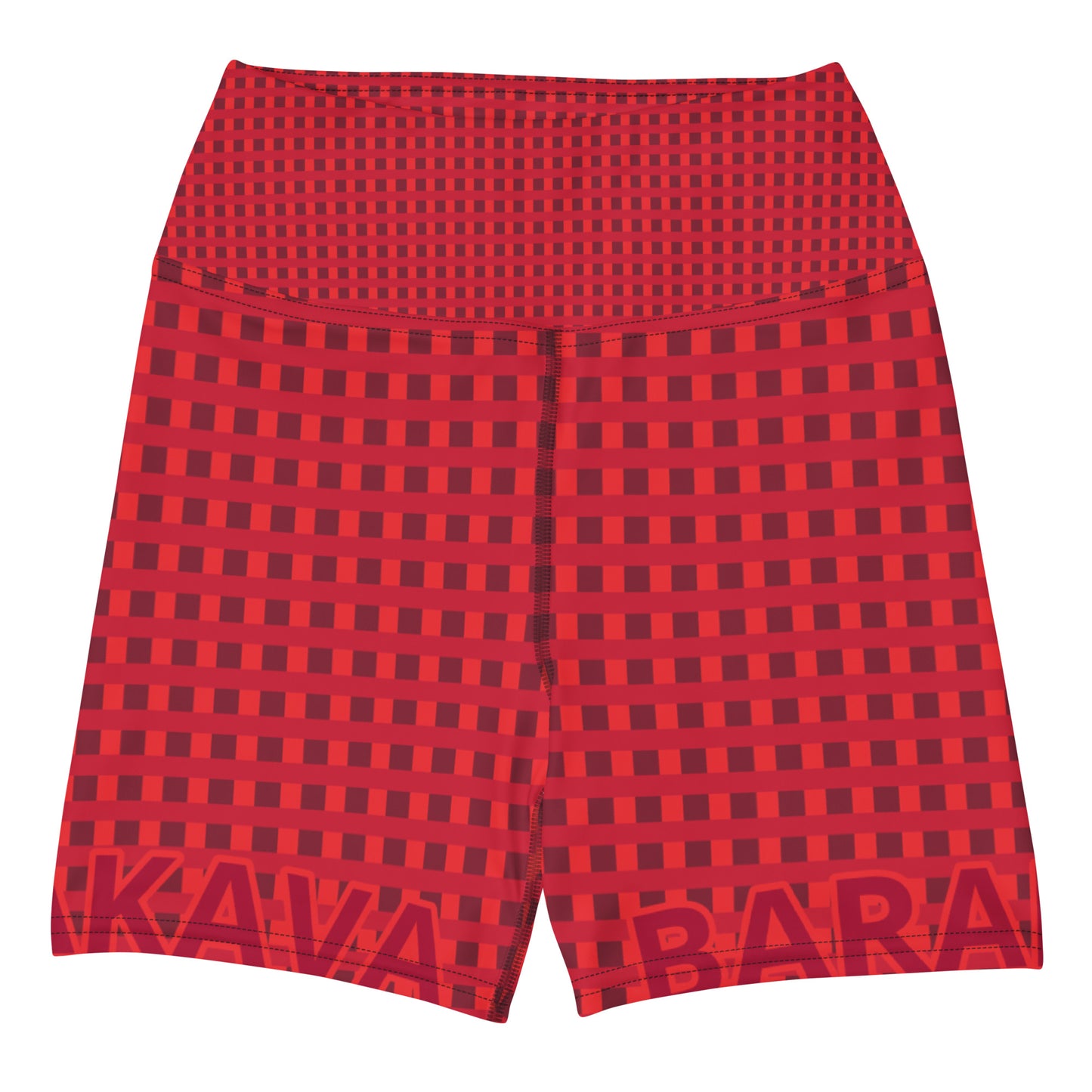 Barakava 'Red Checkered' Yoga Shorts