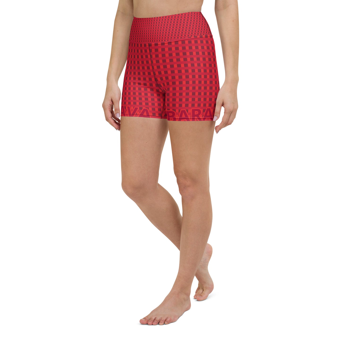 Barakava 'Red Checkered' Yoga Shorts